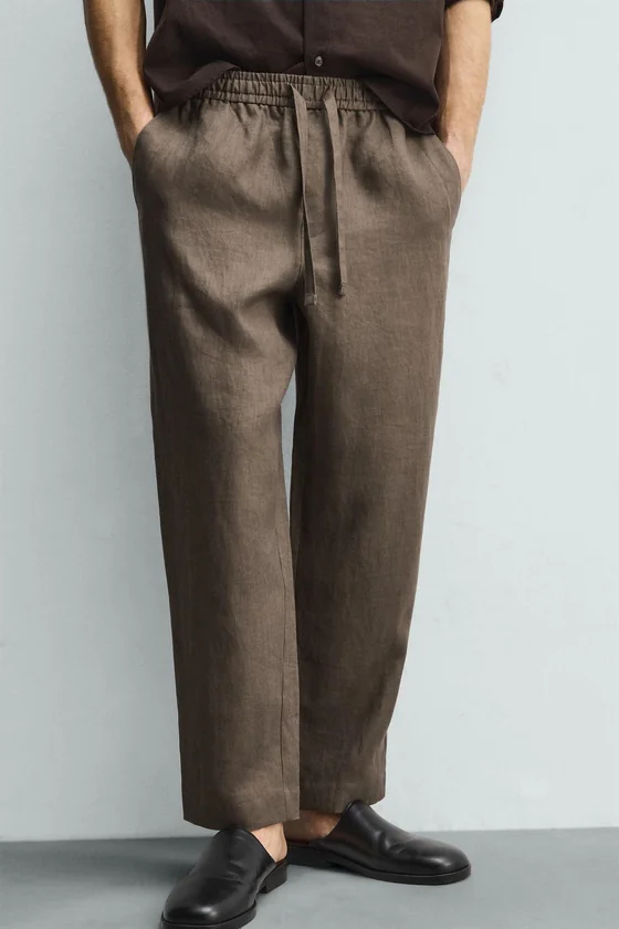 БРЮКИ RELAXED FIT ИЗ 100% ЛЬНА