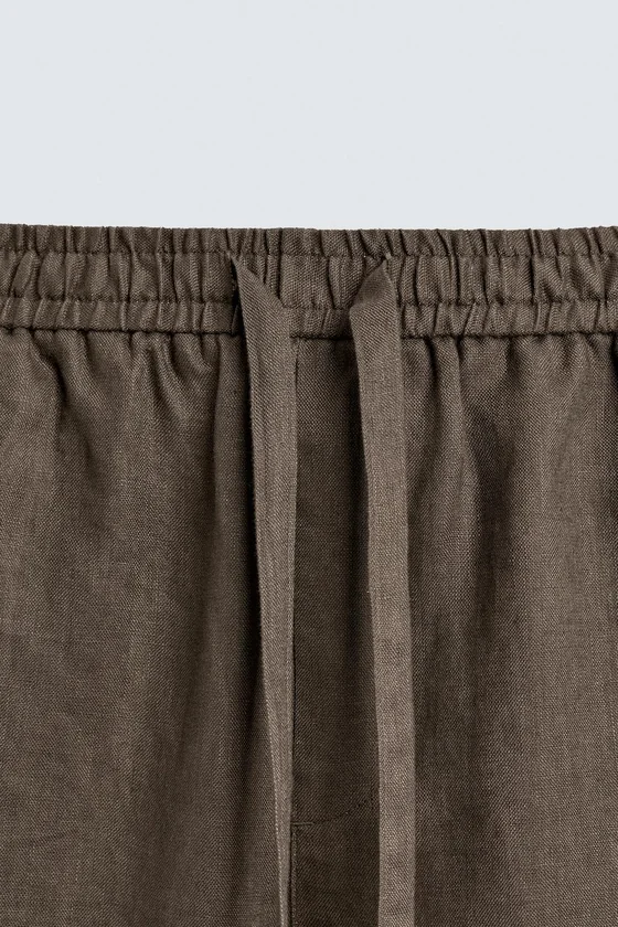 БРЮКИ RELAXED FIT ИЗ 100% ЛЬНА
