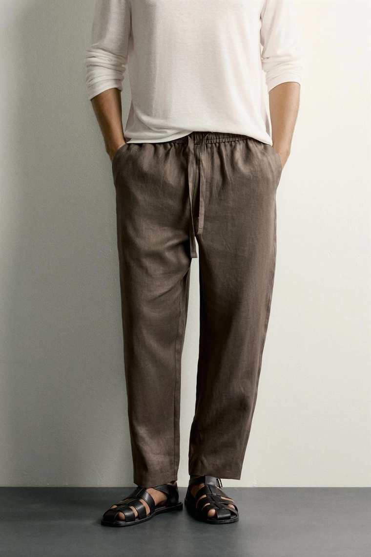 БРЮКИ RELAXED FIT ИЗ 100% ЛЬНА