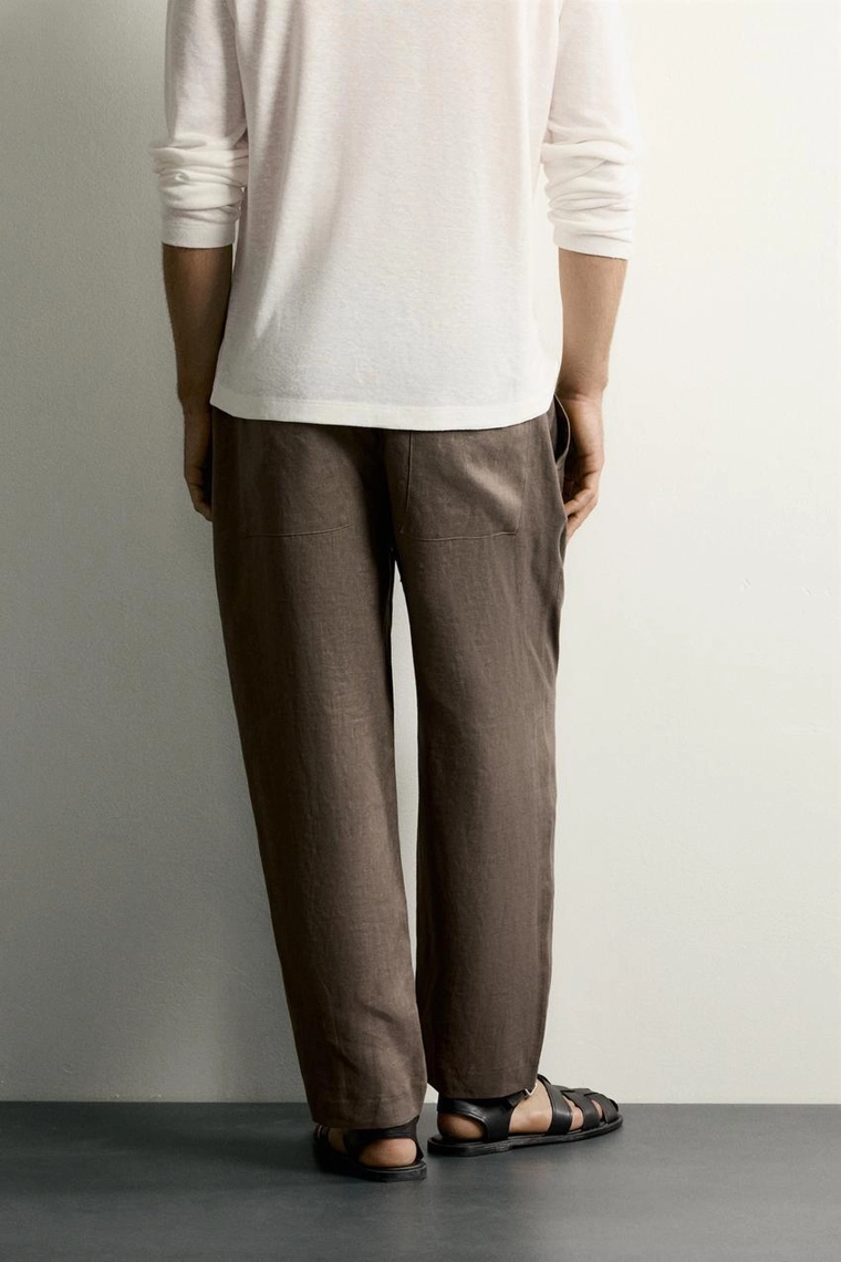 БРЮКИ RELAXED FIT ИЗ 100% ЛЬНА