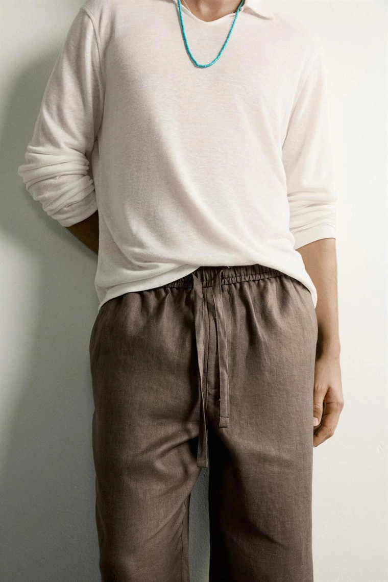 БРЮКИ RELAXED FIT ИЗ 100% ЛЬНА