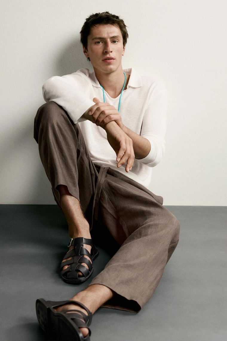 БРЮКИ RELAXED FIT ИЗ 100% ЛЬНА