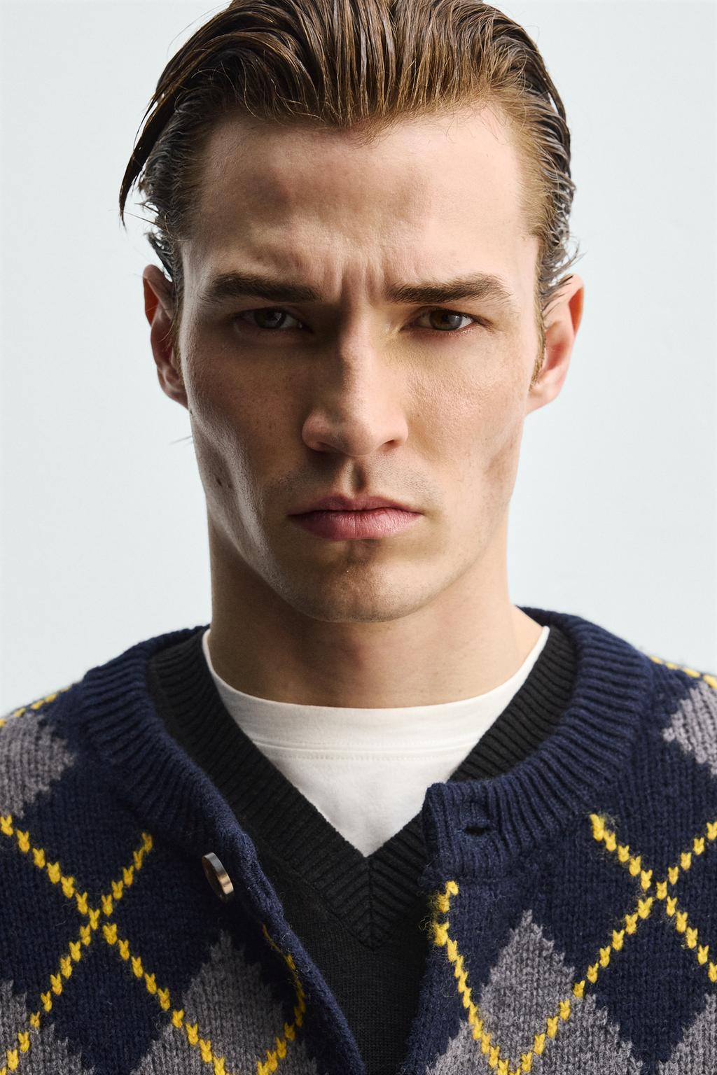 КАРДИГАН ИЗ 100% ШЕРСТИ С УЗОРОМ