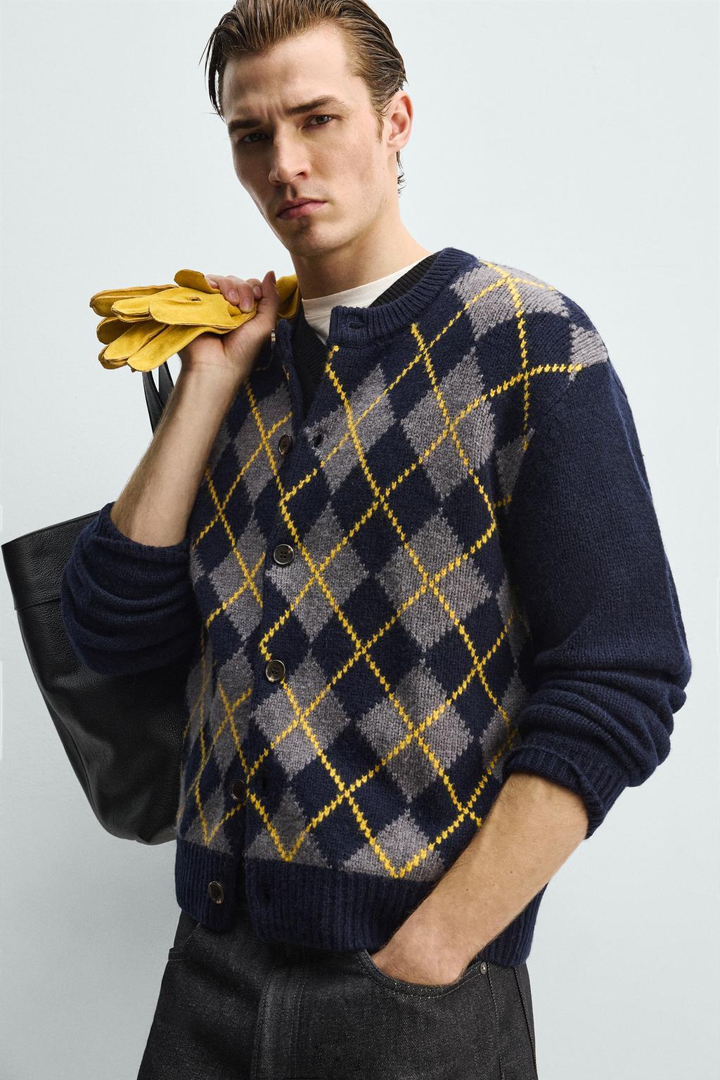 КАРДИГАН ИЗ 100% ШЕРСТИ С УЗОРОМ