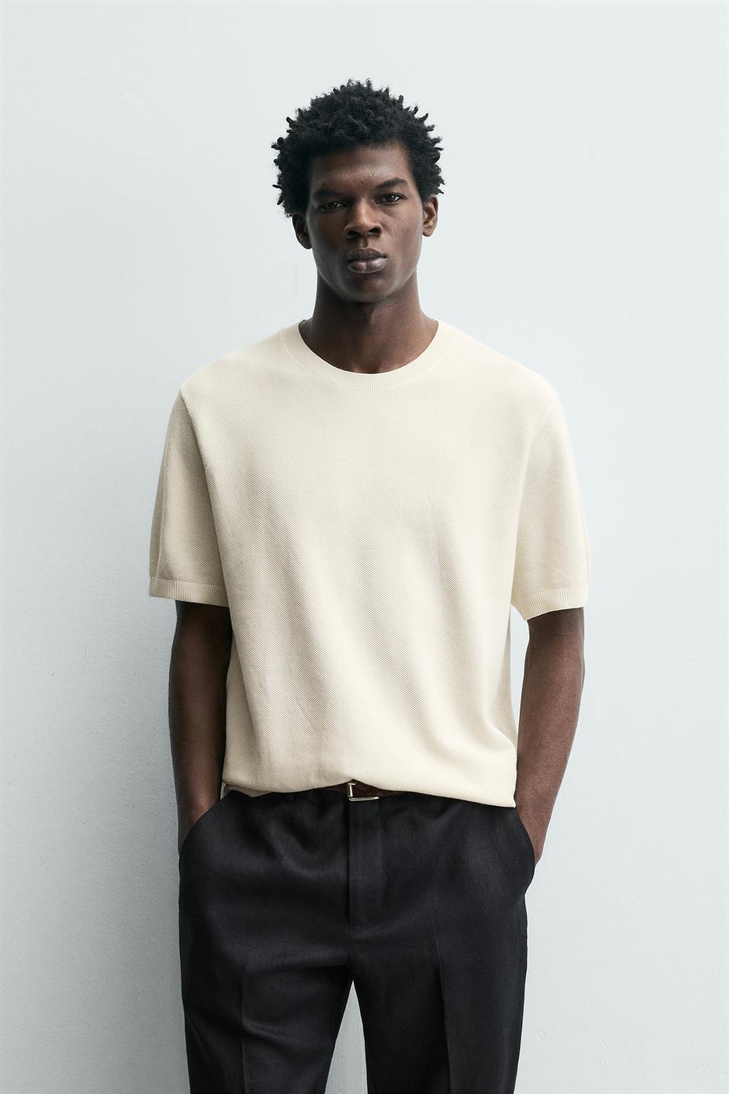 Майка прямого кроя из вязаного хлопка