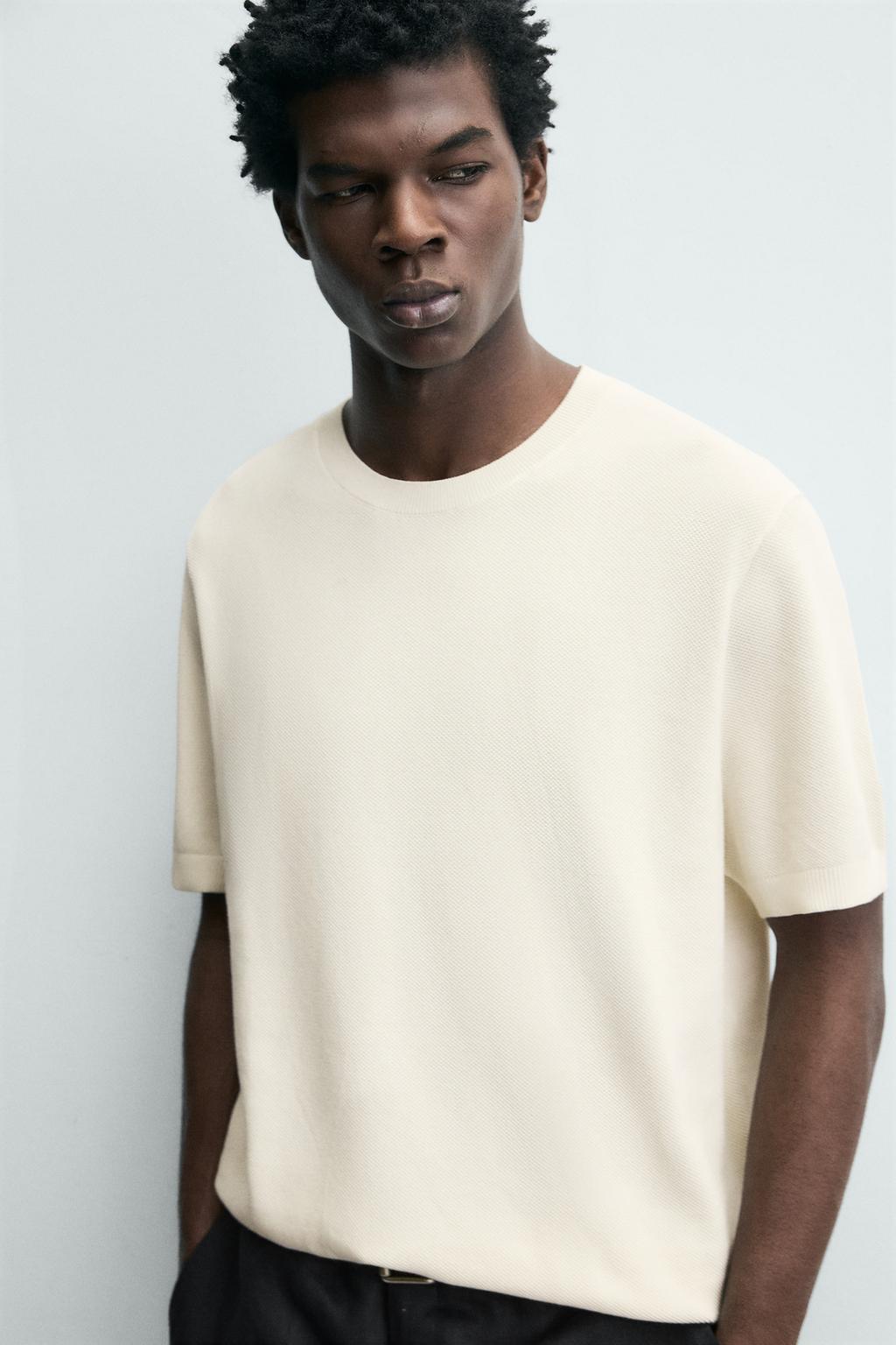 Майка прямого кроя из вязаного хлопка