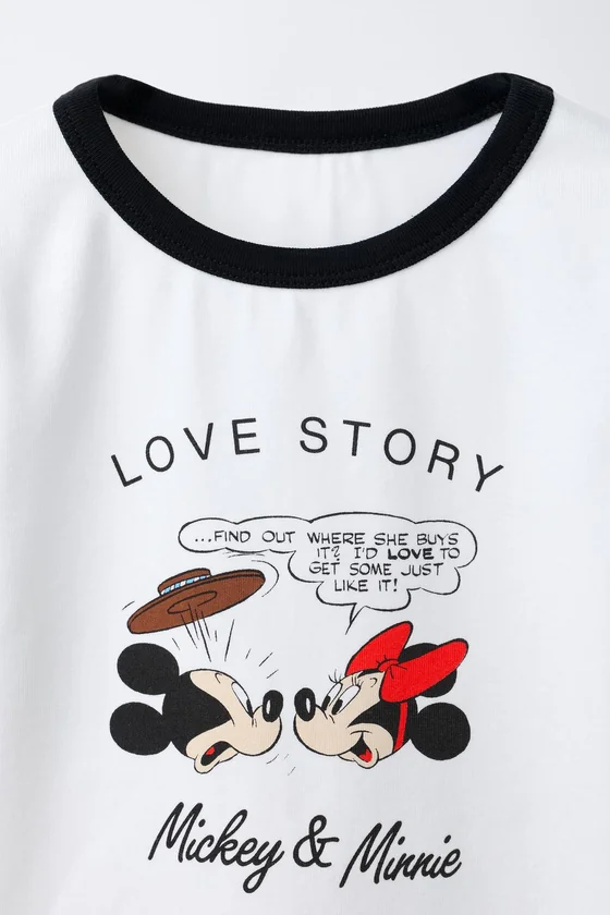 ФУТБОЛКА С КОНТРАСТНЫМИ ДЕТАЛЯМИ MICKEY И MINNIE MOUSE © DISNEY