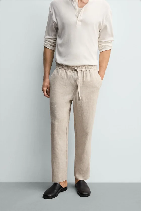 БРЮКИ RELAXED FIT ИЗ 100% ЛЬНА