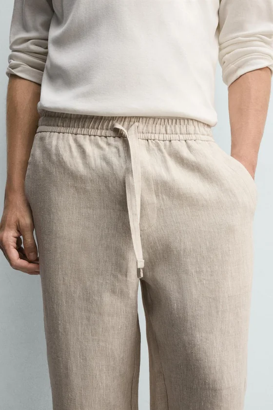 БРЮКИ RELAXED FIT ИЗ 100% ЛЬНА