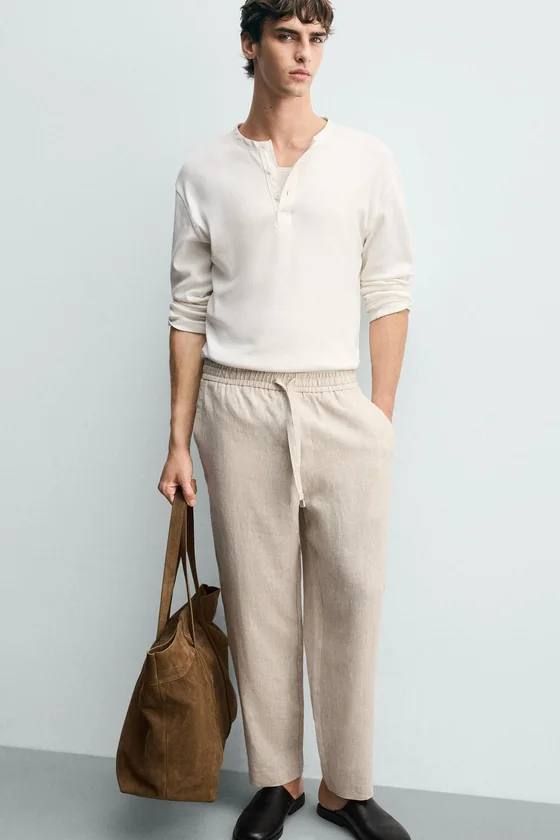 БРЮКИ RELAXED FIT ИЗ 100% ЛЬНА
