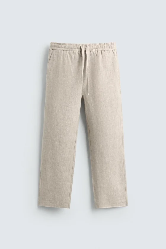 БРЮКИ RELAXED FIT ИЗ 100% ЛЬНА