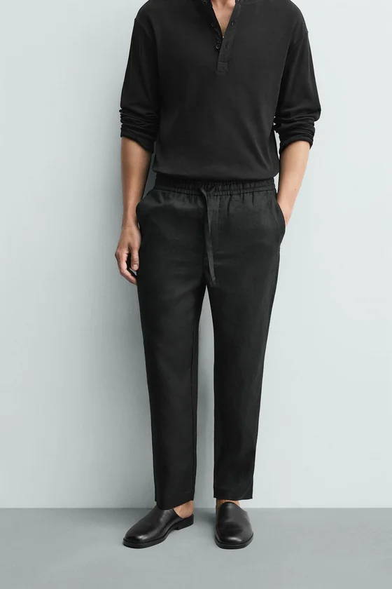 БРЮКИ RELAXED FIT ИЗ 100% ЛЬНА