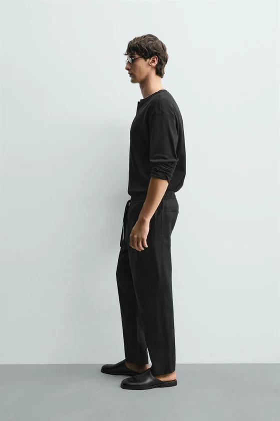 БРЮКИ RELAXED FIT ИЗ 100% ЛЬНА