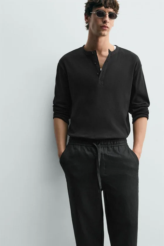БРЮКИ RELAXED FIT ИЗ 100% ЛЬНА