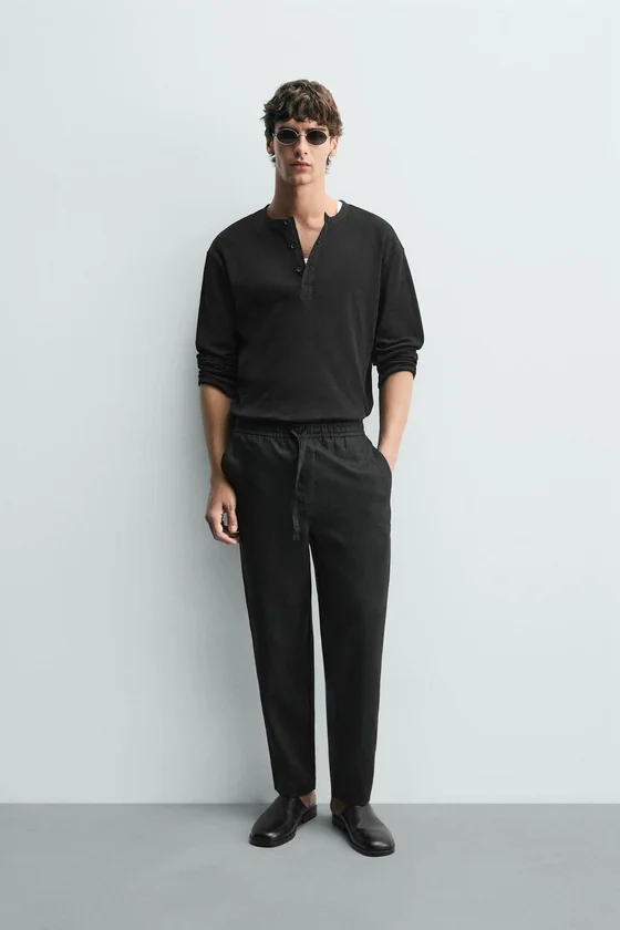 БРЮКИ RELAXED FIT ИЗ 100% ЛЬНА