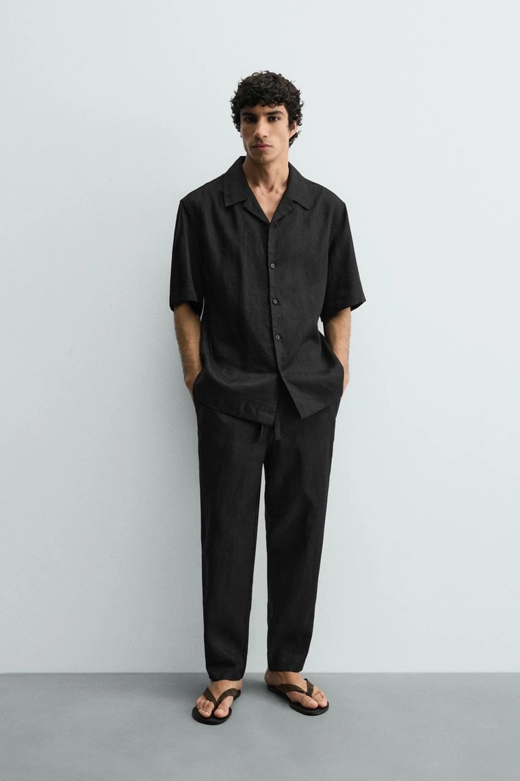 БРЮКИ RELAXED FIT ИЗ 100% ЛЬНА