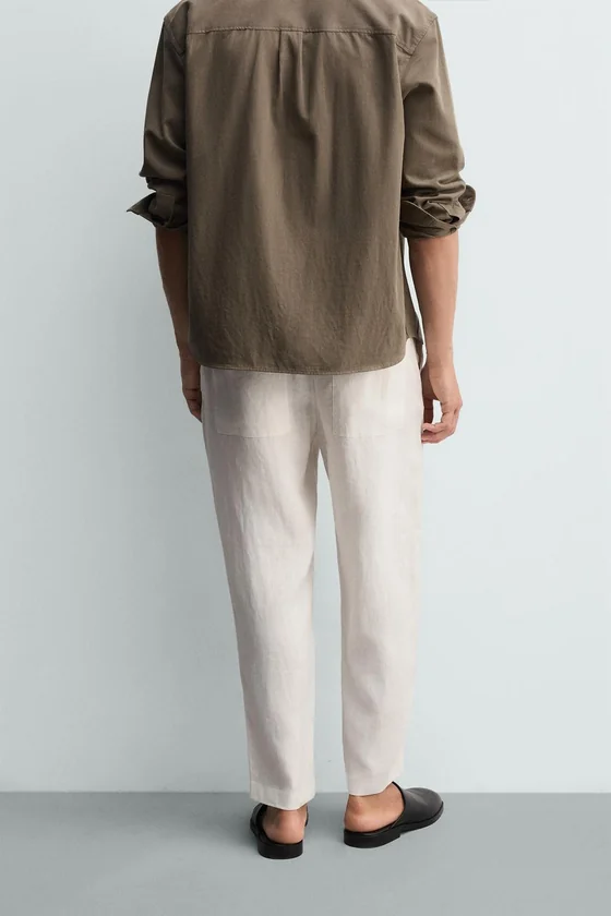БРЮКИ RELAXED FIT ИЗ 100% ЛЬНА