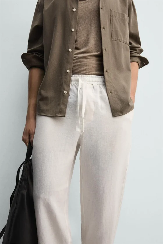 БРЮКИ RELAXED FIT ИЗ 100% ЛЬНА