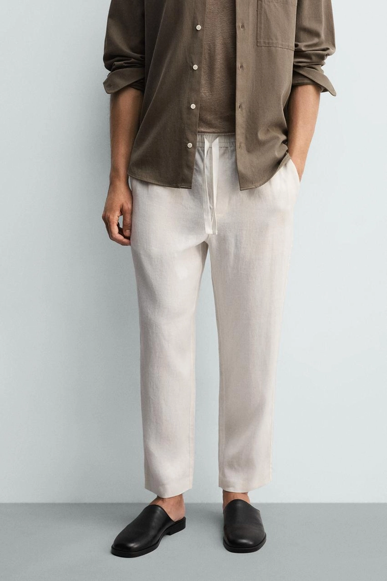 БРЮКИ RELAXED FIT ИЗ 100% ЛЬНА