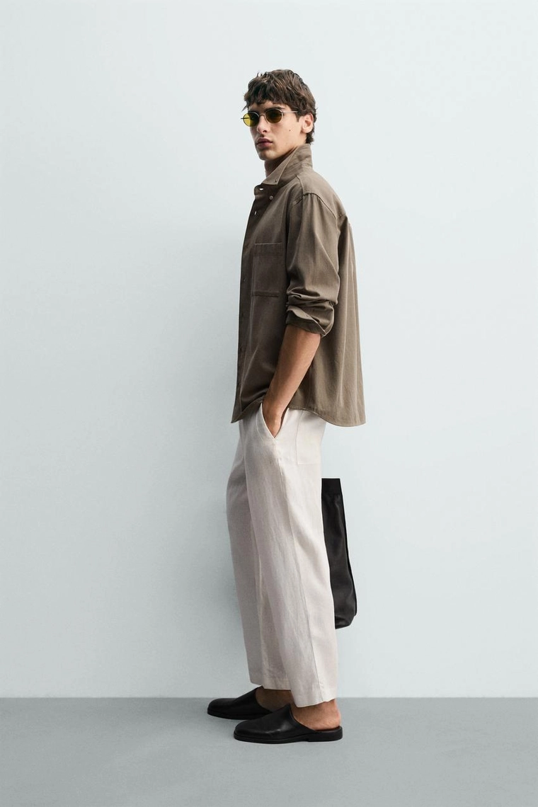 БРЮКИ RELAXED FIT ИЗ 100% ЛЬНА