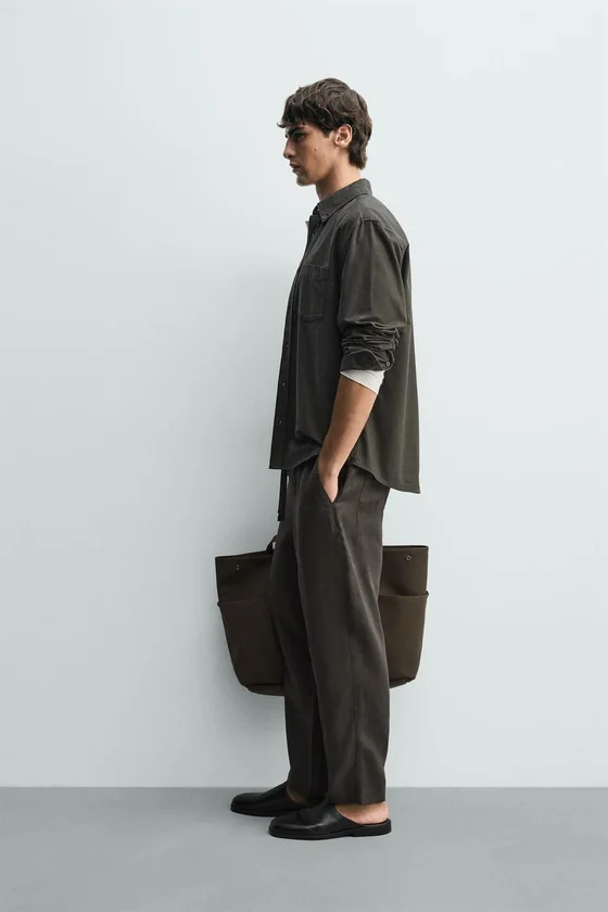 БРЮКИ RELAXED FIT ИЗ 100% ЛЬНА