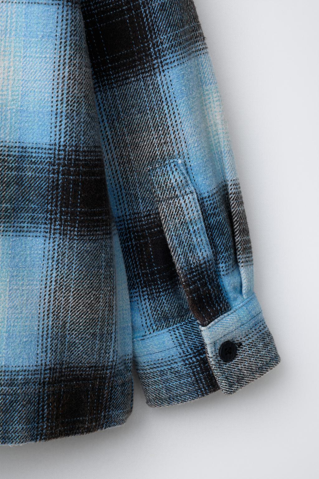 КУРТКА-РУБАШКА В КЛЕТКУ С ЭФФЕКТОМ ПОТЕРТОСТИ