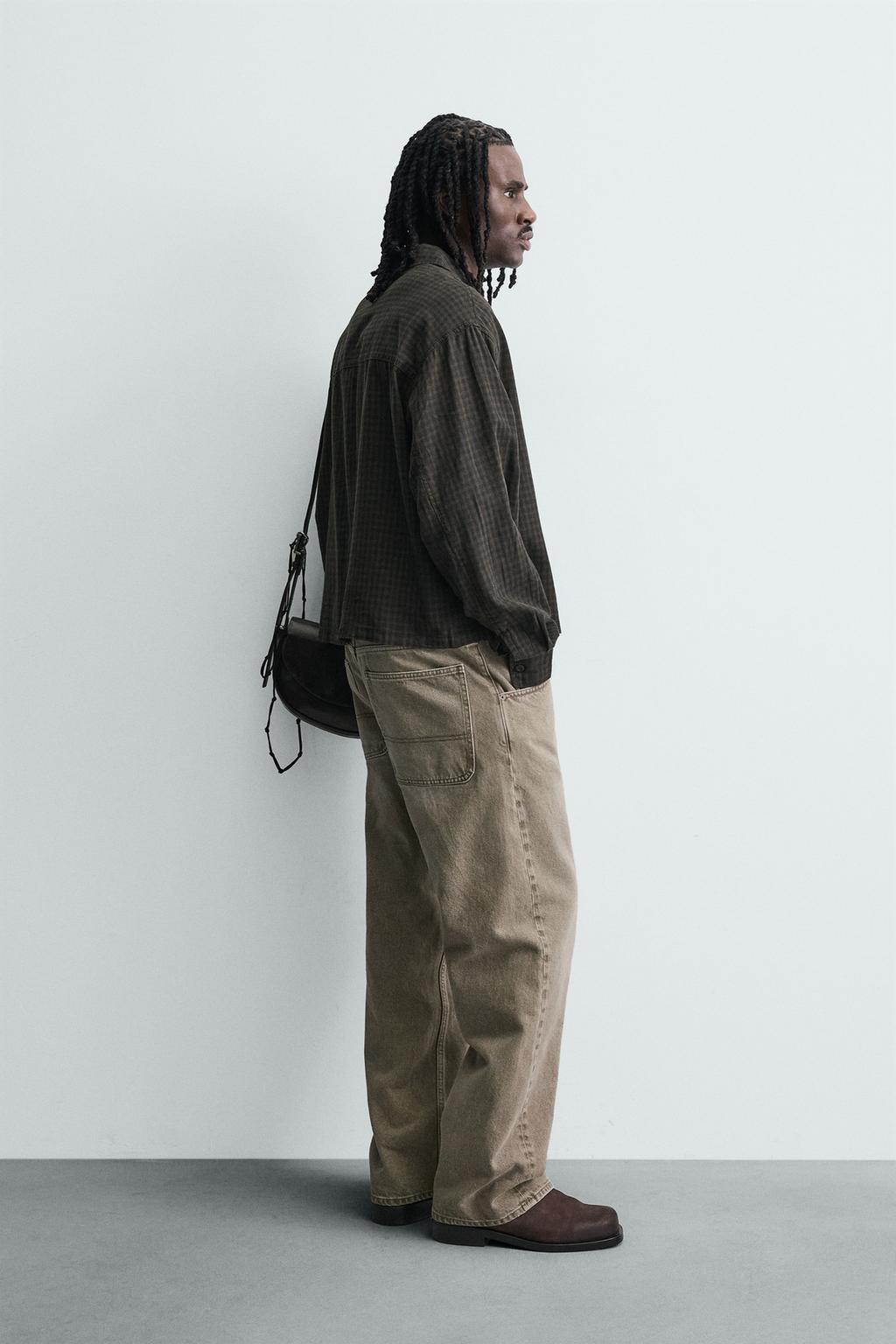 РУБАШКА В КЛЕТКУ ИЗ ХЛОПКА И ЛЬНА