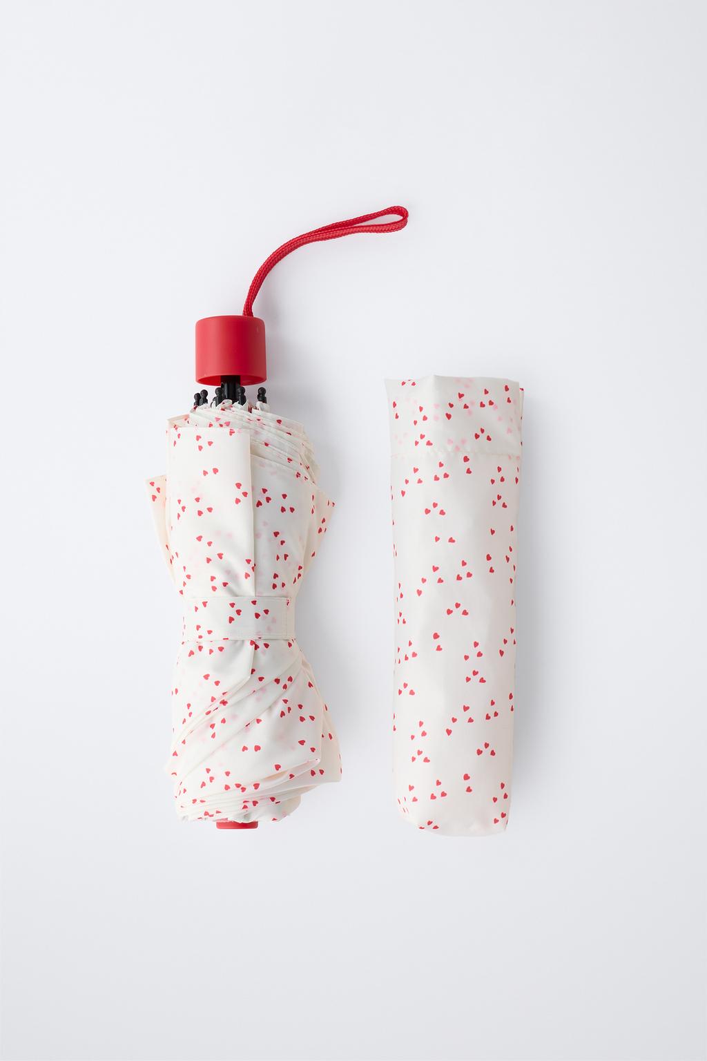 СКЛАДНОЙ ЗОНТ С ПРИНТОМ «СЕРДЦА»