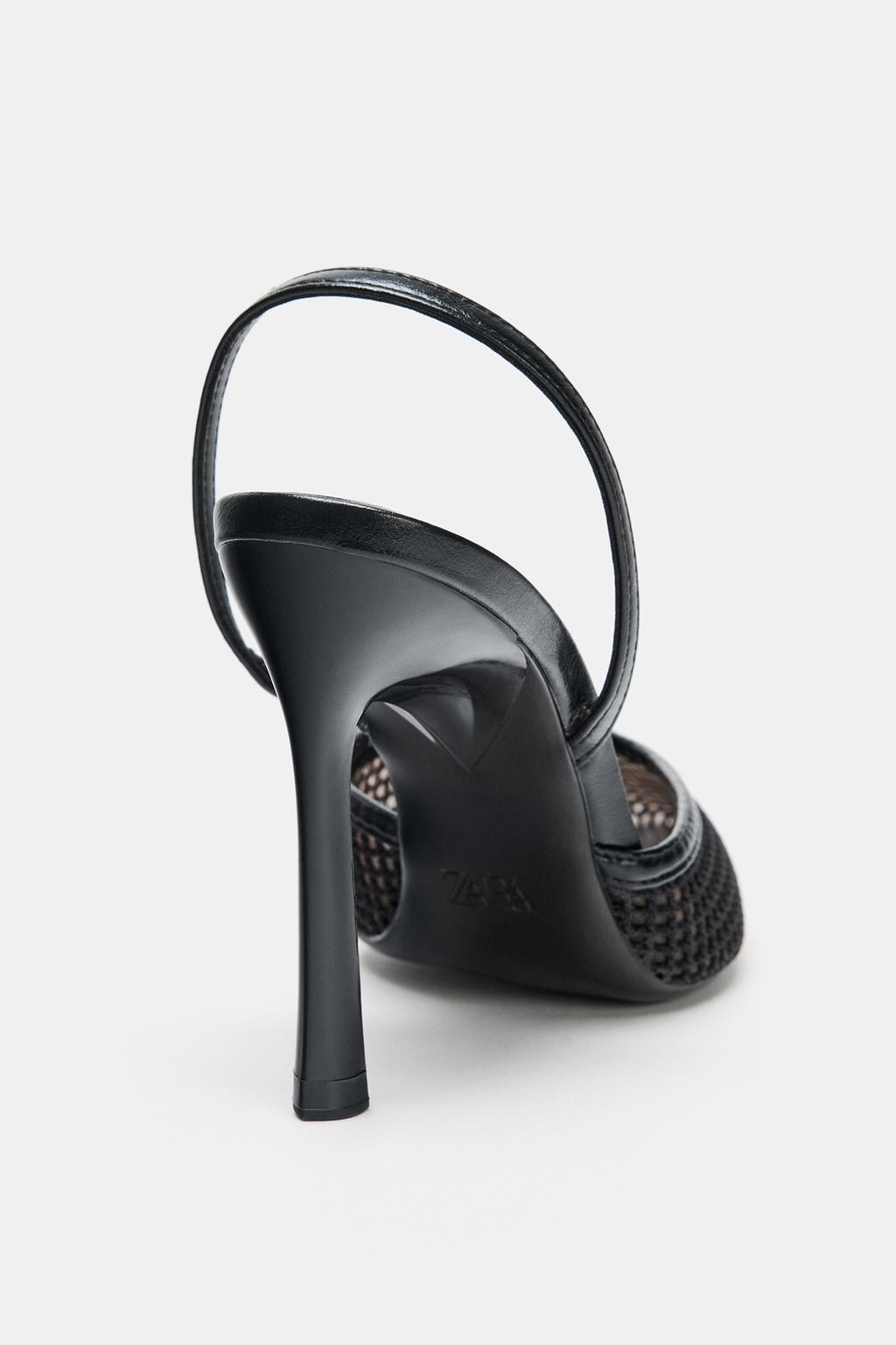 ТУФЛИ НА ВЫСОКОМ КАБЛУКЕ С СЕТЧАТЫМ ВЕРХОМ