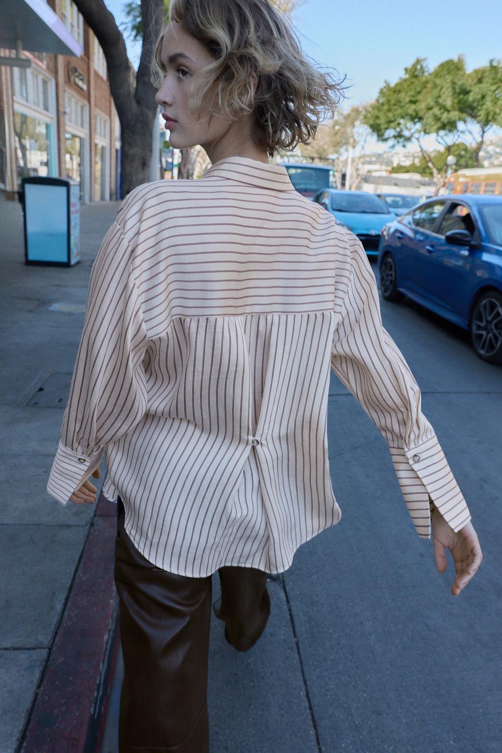 РУБАШКА В ПОЛОСКУ С ШИРОКИМИ МАНЖЕТАМИ