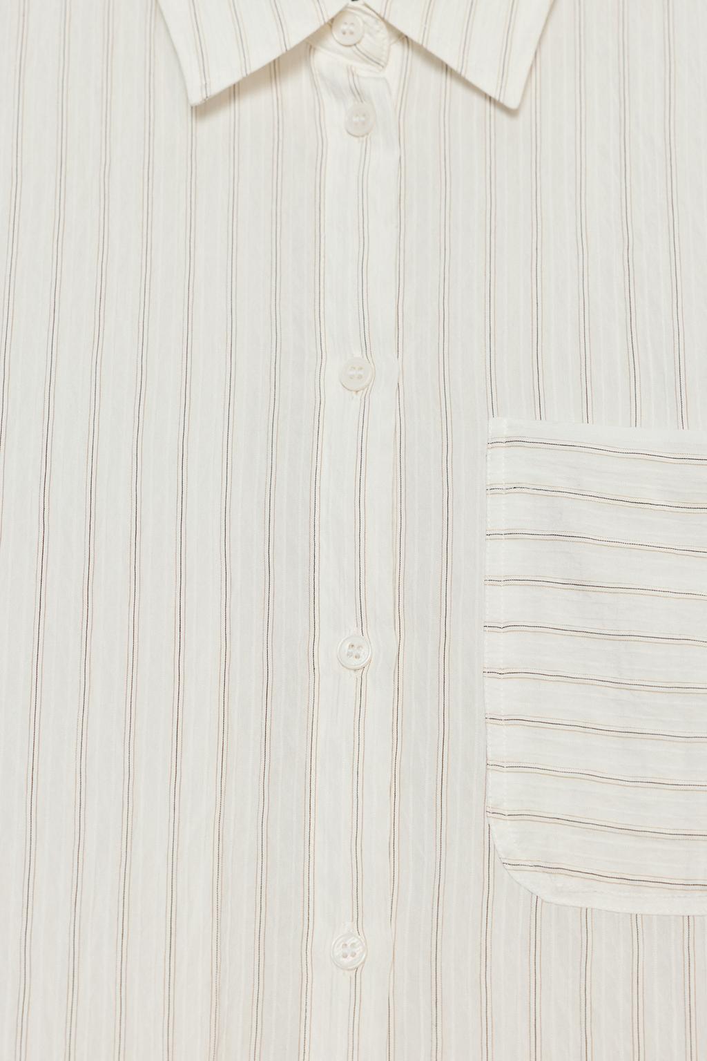 РУБАШКА ИЗ СТРУЯЩЕЙСЯ ТКАНИ В ПОЛОСКУ — ZW COLLECTION