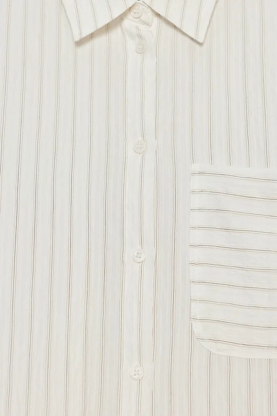 РУБАШКА ИЗ СТРУЯЩЕЙСЯ ТКАНИ В ПОЛОСКУ — ZW COLLECTION