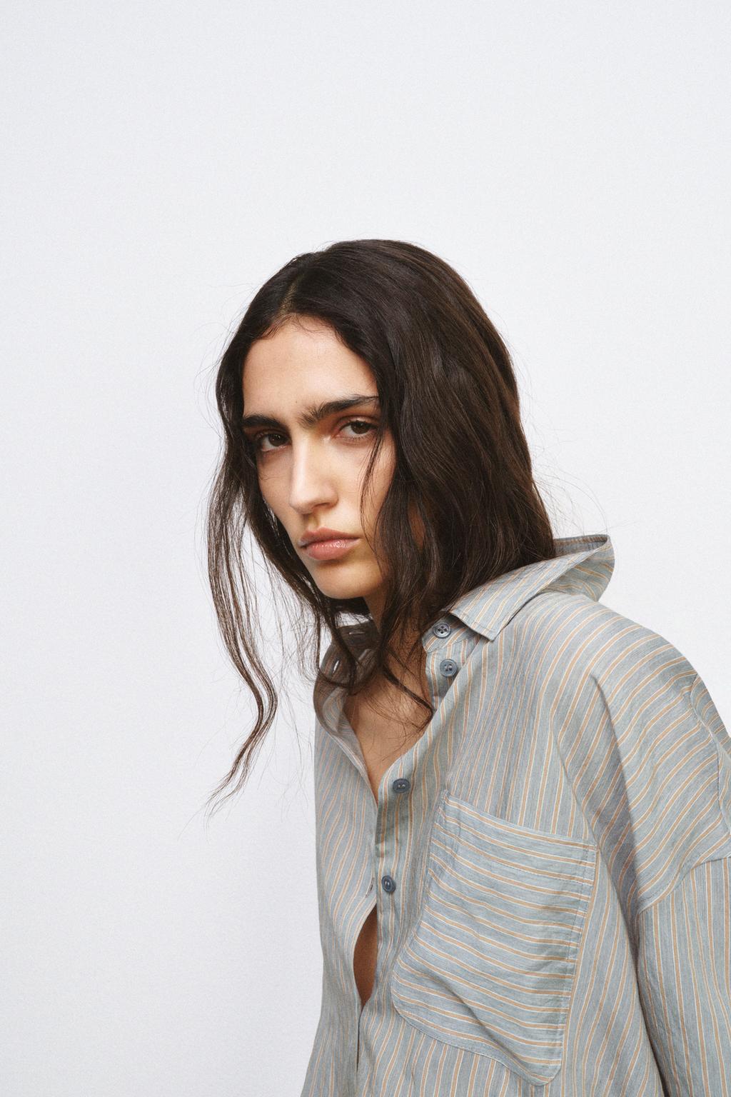 РУБАШКА СВОБОДНОГО КРОЯ В ПОЛОСКУ — ZW COLLECTION