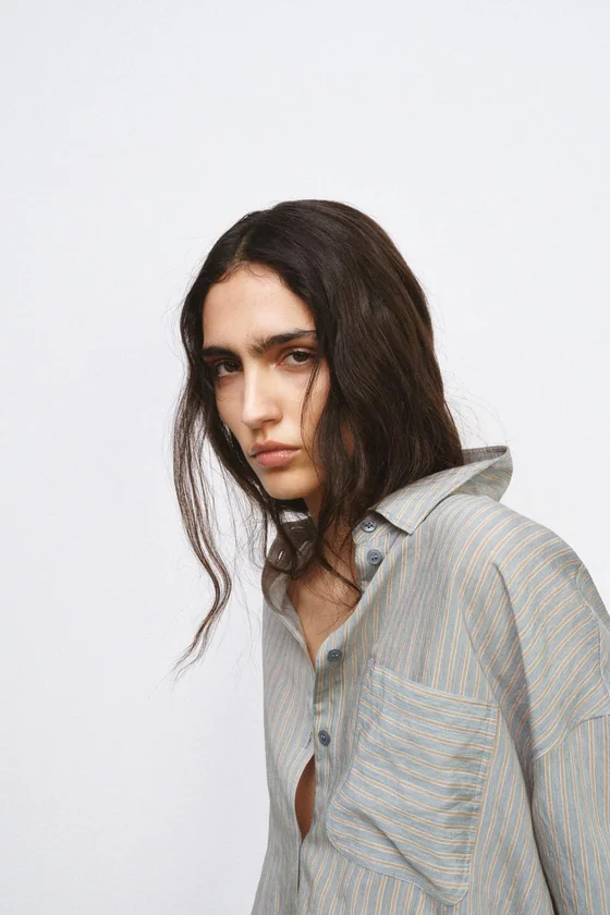 РУБАШКА СВОБОДНОГО КРОЯ В ПОЛОСКУ — ZW COLLECTION
