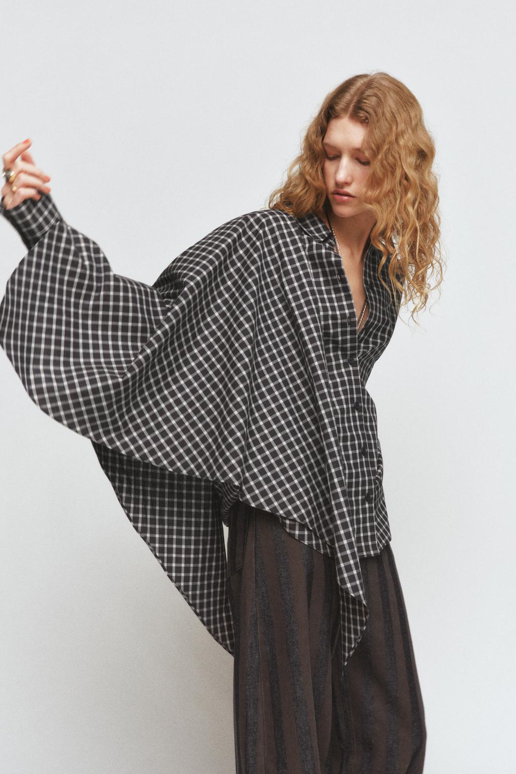 РУБАШКА В КЛЕТКУ С ПЛАТКОМ — ZW COLLECTION