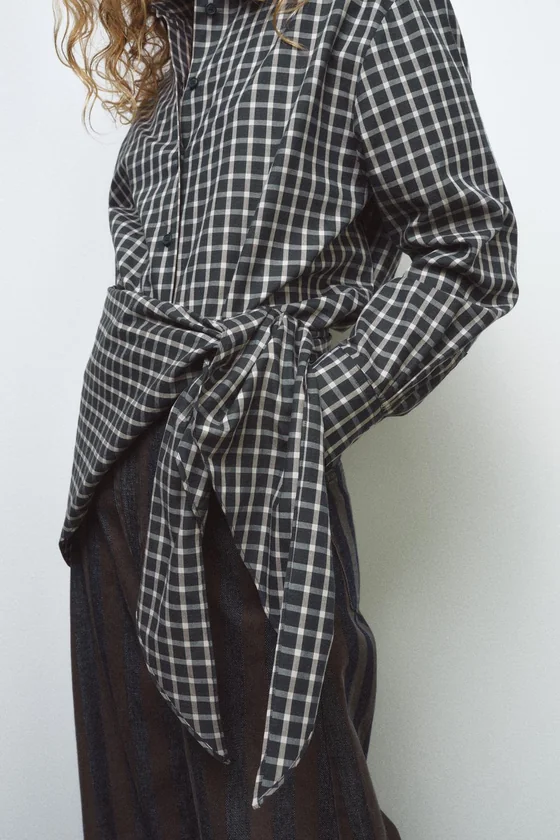 РУБАШКА В КЛЕТКУ С ПЛАТКОМ — ZW COLLECTION
