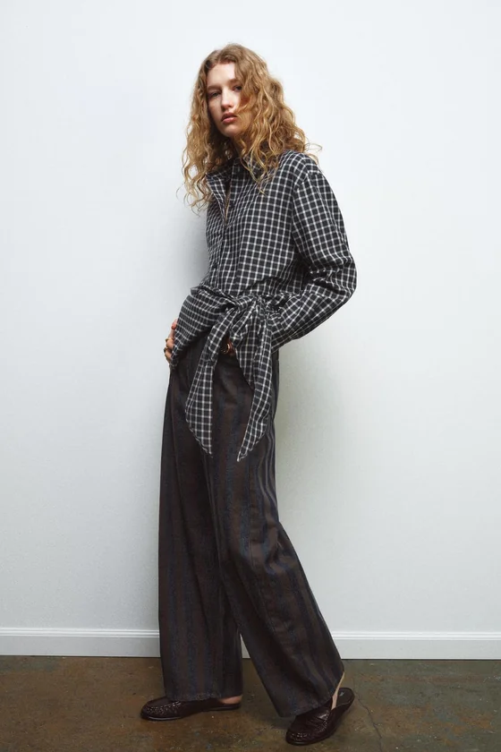 РУБАШКА В КЛЕТКУ С ПЛАТКОМ — ZW COLLECTION