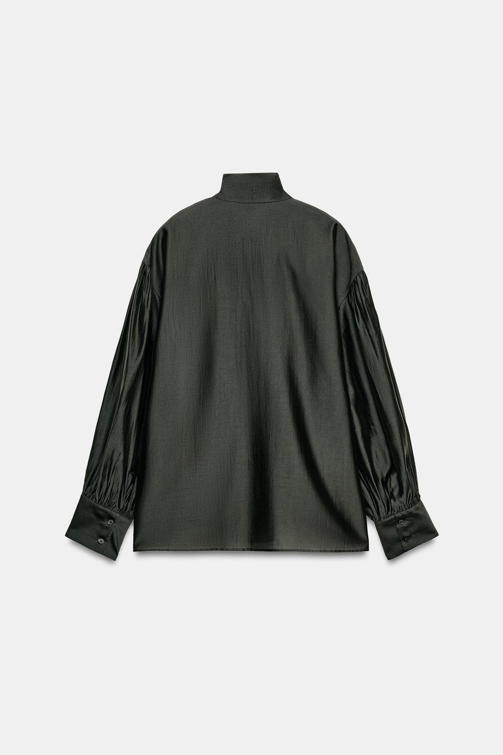 АТЛАСНАЯ РУБАШКА С ПЛАТКОМ — ZW COLLECTION