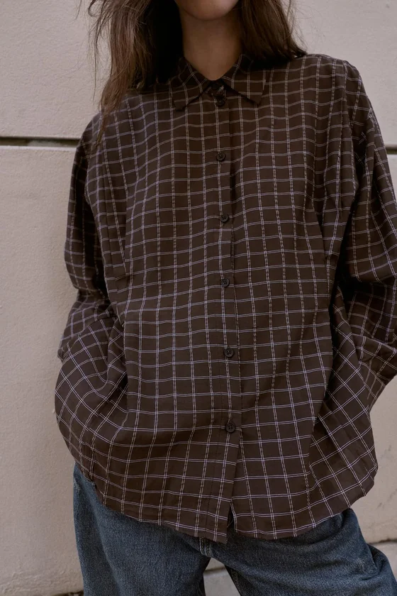 РУБАШКА OVERSIZE В КЛЕТКУ