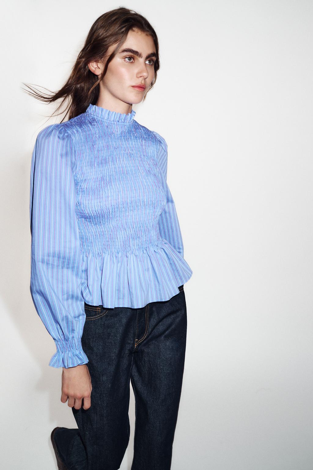 РУБАШКА В ПОЛОСКУ ИЗ ТКАНИ «ВАФЛЯ»