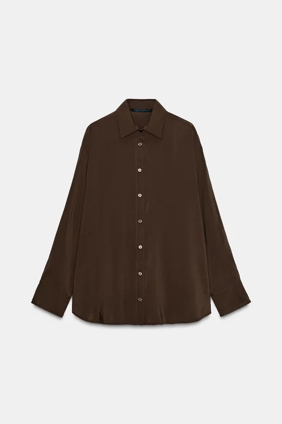РУБАШКА OVERSIZE СТРУЯЩЕГОСЯ ПОКРОЯ