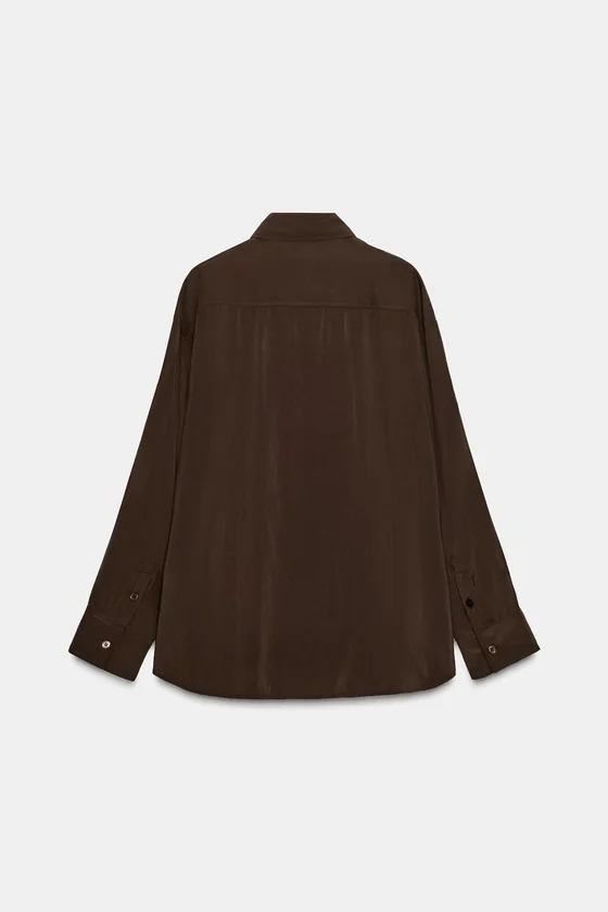 РУБАШКА OVERSIZE СТРУЯЩЕГОСЯ ПОКРОЯ