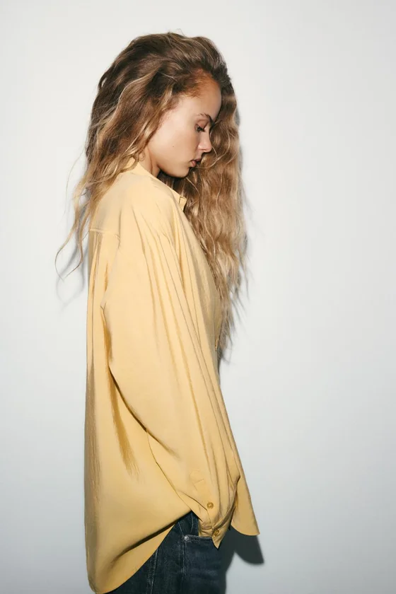 РУБАШКА OVERSIZE СТРУЯЩЕГОСЯ ПОКРОЯ