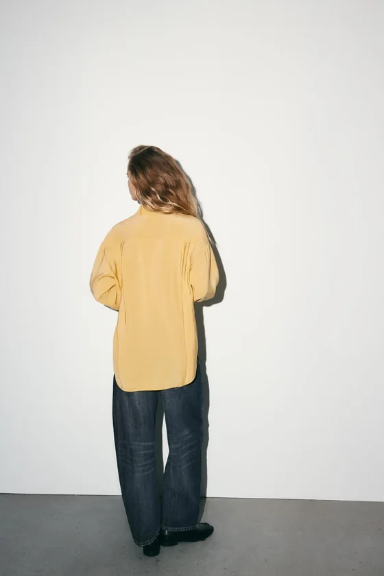 РУБАШКА OVERSIZE СТРУЯЩЕГОСЯ ПОКРОЯ