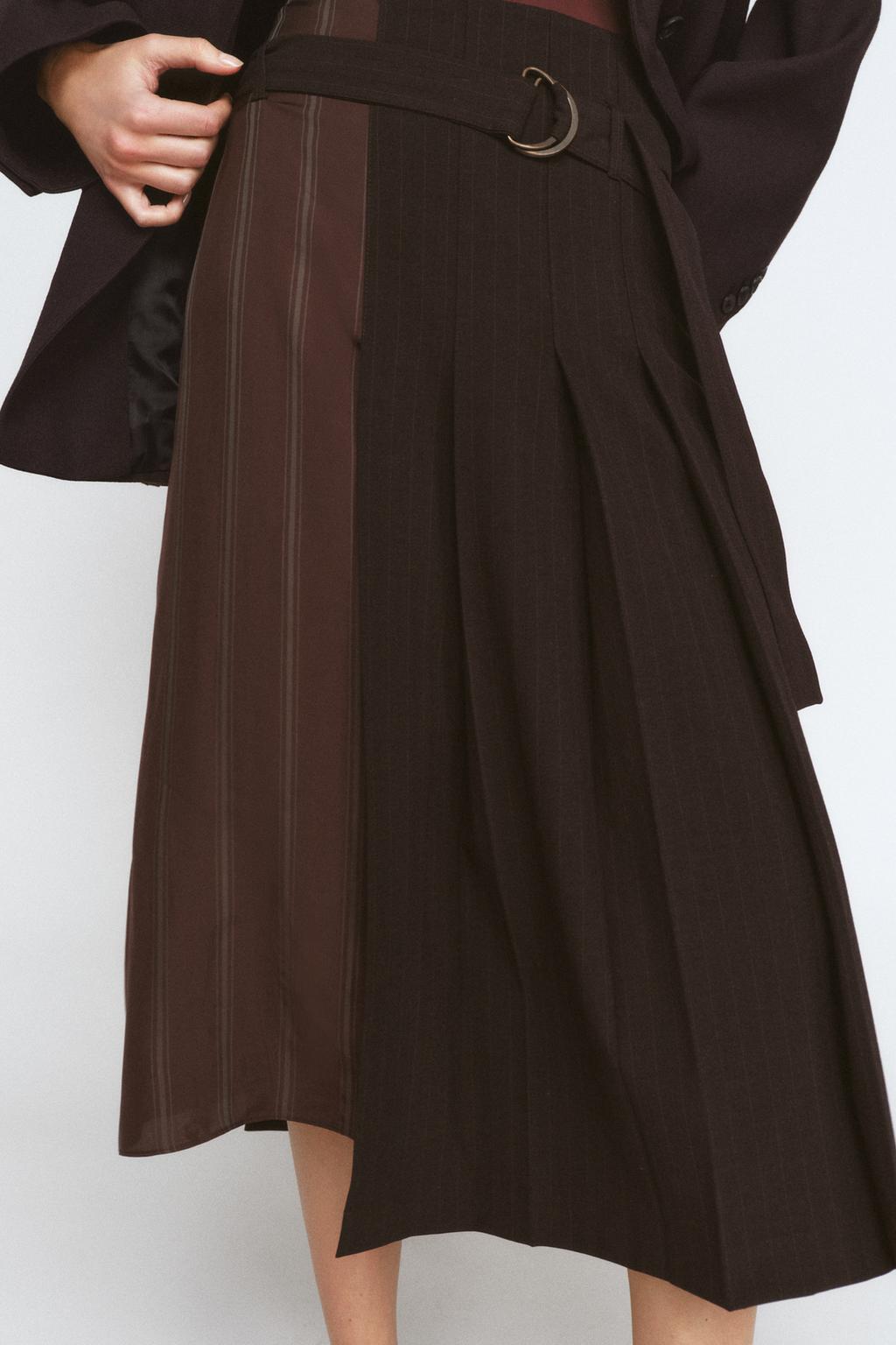 ЮБКА С РЕМНЕМ И КОНТРАСТНЫМИ ДЕТАЛЯМИ — ZW COLLECTION