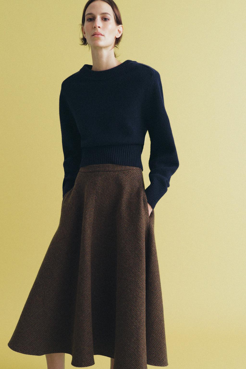 ЮБКА ИЗ СМЕСОВОЙ ШЕРСТИ «ГУСИНАЯ ЛАПКА» — ZW COLLECTION