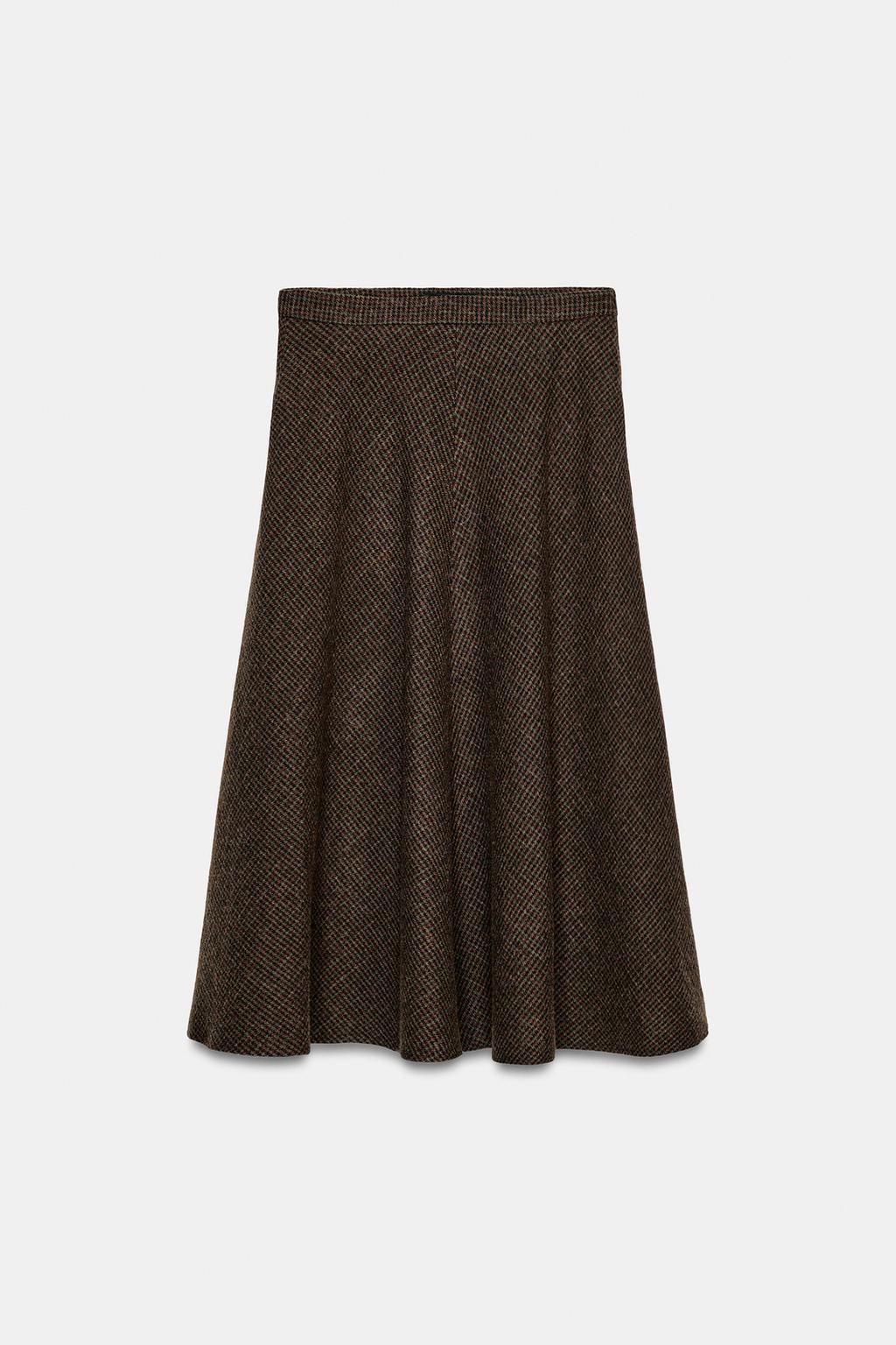 ЮБКА ИЗ СМЕСОВОЙ ШЕРСТИ «ГУСИНАЯ ЛАПКА» — ZW COLLECTION