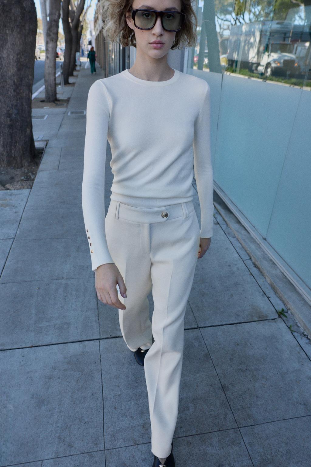 БРЮКИ ПРЯМОГО КРОЯ С ВЫСОКОЙ ПОСАДКОЙ