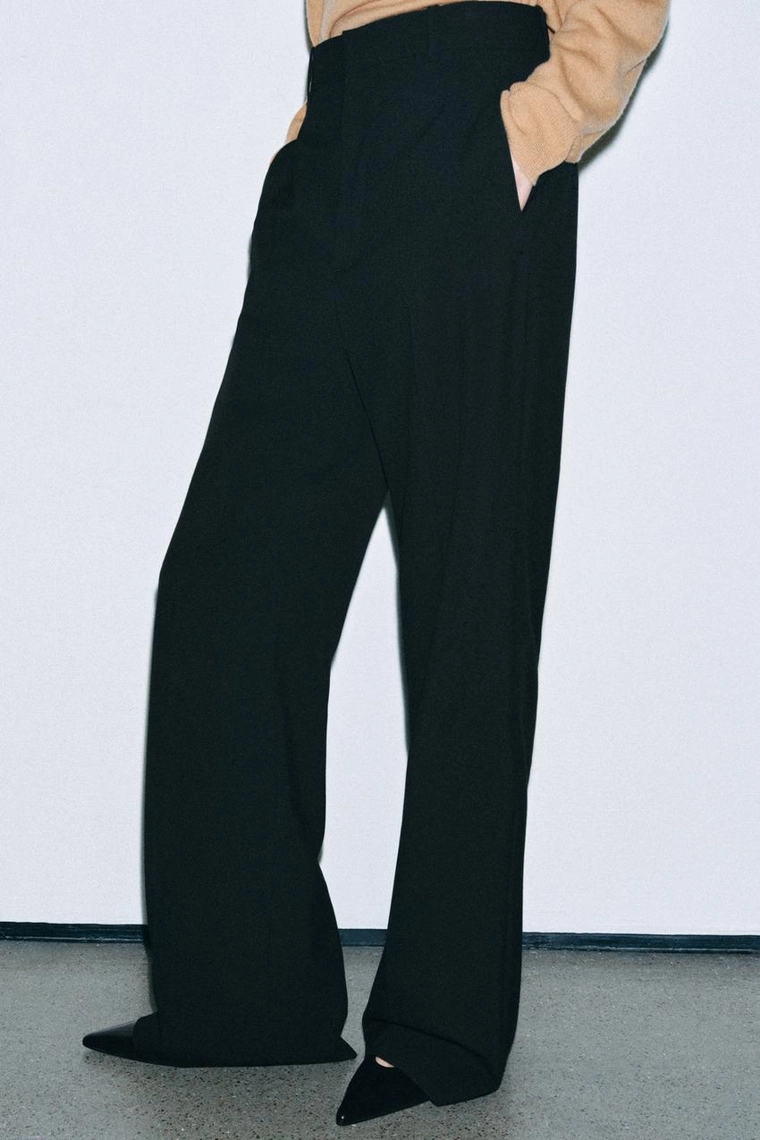 БРЮКИ WIDE LEG С ВЫСОКОЙ ПОСАДКОЙ — ZW COLLECTION