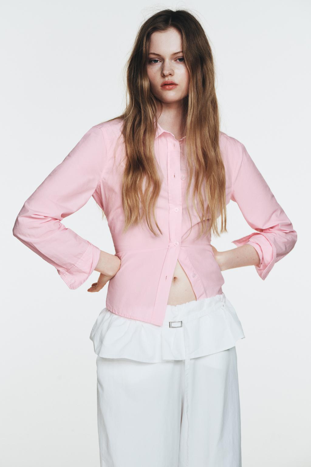 БРЮКИ ИЗ НЕЙЛОНА С НАКЛАДНЫМ ПОЯСОМ